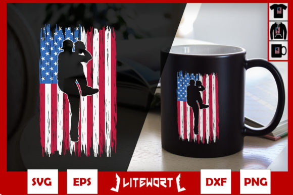 American USA Flag Baseball Distressed