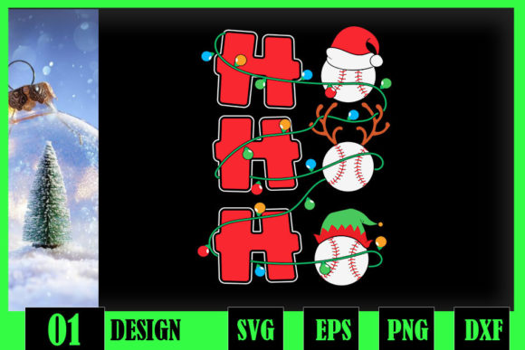 Christmas Lights Ho-Ho-Ho Baseball