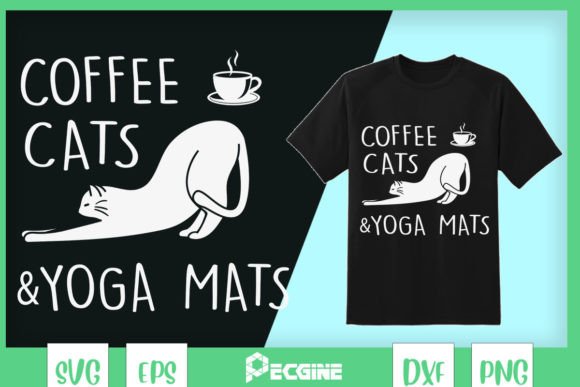 Coffee, Cats Yoga Mats