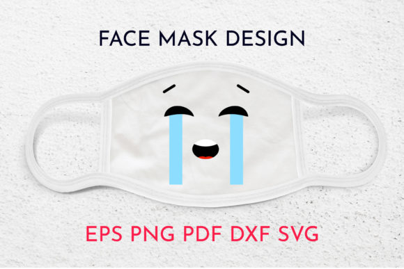 Face Mask Designs. Smile Crying Sad Face