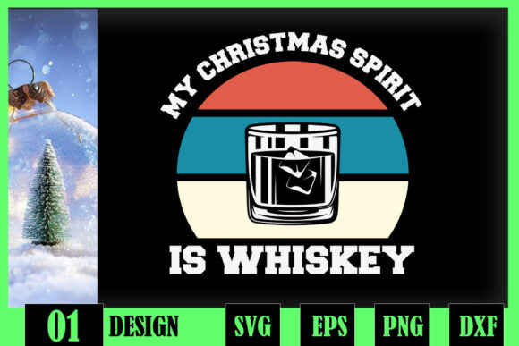 Funny Christmas Spirit Drinking Whiskey
