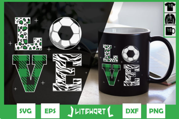 LOVE Soccer Buffalo Plaid Zebra Pattern