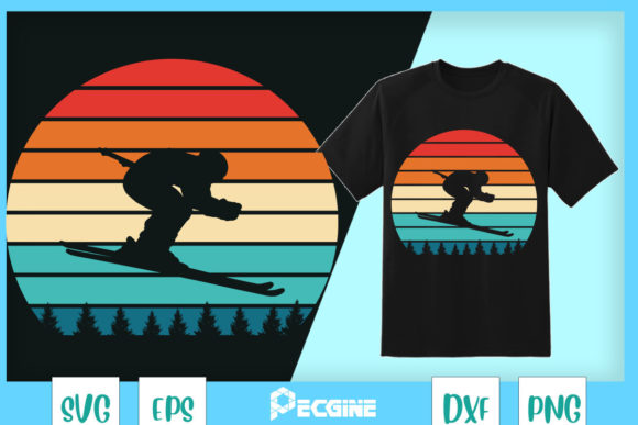 Vintage Sunset Skiing for Skiers